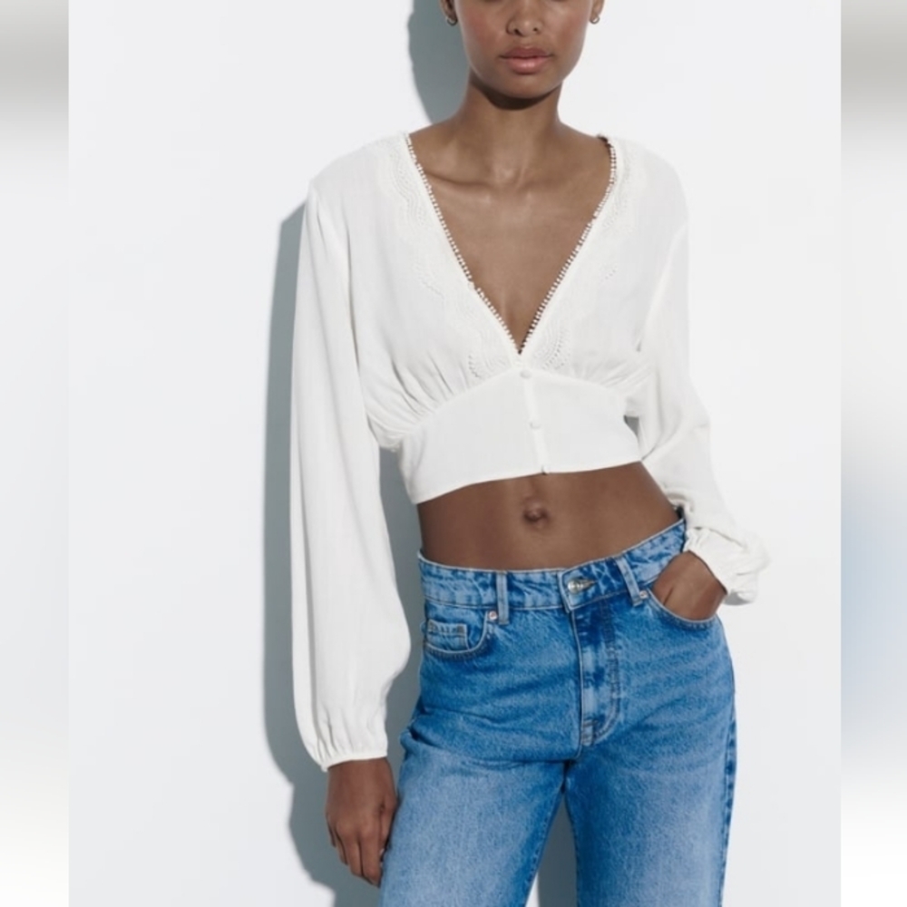 Zara Cropped Corsetry Blouse